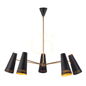 Candelabru BRICKELL - 5 surse de lumină - Negru mat QUINTIESSE small 0