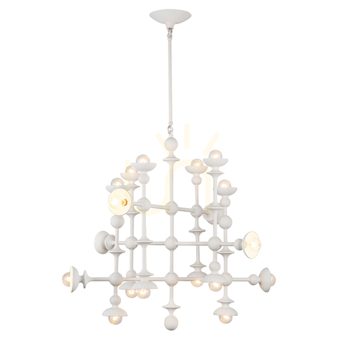 Verifica Candelabru CADENCE - 18 surse de lumină - Alb antichizat QUINTIESSE