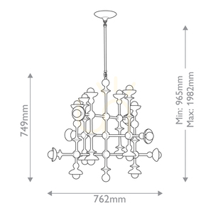 Candelabru CADENCE - 18 surse de lumină - Alb antichizat QUINTIESSE small 2