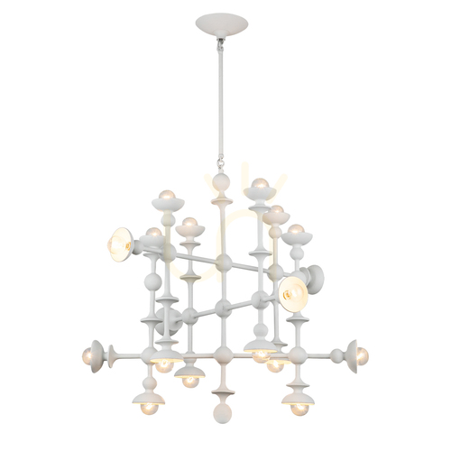 Verifica Candelabru CADENCE - 18 surse de lumină - Alb antichizat QUINTIESSE