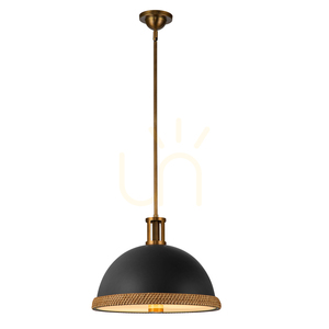 DORAL lampă suspendată - 2 surse de lumină - Negru mat, alamă vintage QUINTIESSE small 1