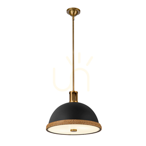 DORAL lampă suspendată - 2 surse de lumină - Negru mat, alamă vintage QUINTIESSE small 0