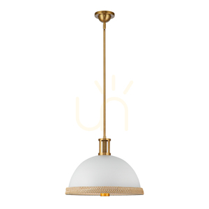 DORAL lampă suspendată - 2 surse de lumină - Alb mat, alamă vintage QUINTIESSE small 1