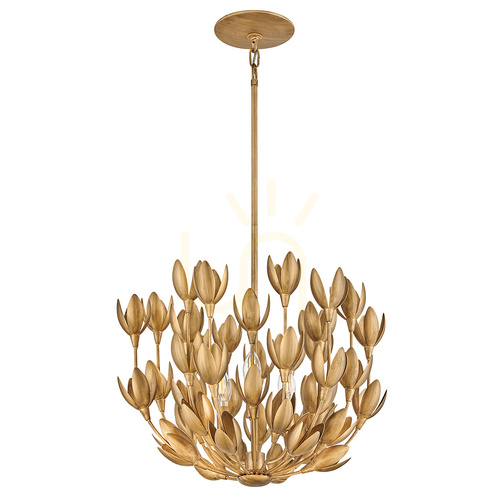 Verifica Lampă suspendată FLORA - 3 surse de lumină - Aur oxidat QUINTIESSE
