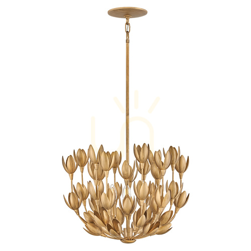 Verifica Lampă suspendată FLORA - 3 surse de lumină - Aur oxidat QUINTIESSE