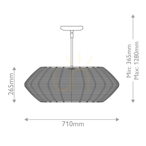 Lampă suspendată Quintiesse Luca 5×E14 71 cm – negru / bej caramel small 2