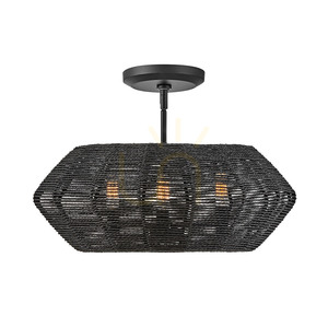 Quintiesse Luca lampă suspendată / plafonieră cu tijă scurtă, neagră, 3×E14 small 1