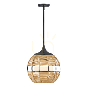 MADDOX lampă suspendată mică - 1 sursă de lumină - Negru, bej caramel QUINTIESSE small 1