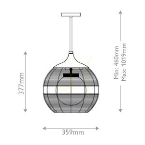 MADDOX lampă suspendată mică - 1 sursă de lumină - Negru, bej caramel QUINTIESSE small 2