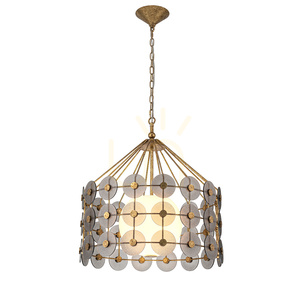 Lampă suspendată MERIDIAN - 3 surse de lumină - Aur decolorat QUINTIESSE small 0
