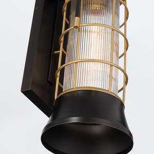 Lanternă de perete medie RIVAMAR - 1 sursă de lumină - Maro și auriu QUINTIESSE 4 Lanternă de perete medie RIVAMAR - 1 sursă de lumină - Maro și auriu QUINTIESSE small 4