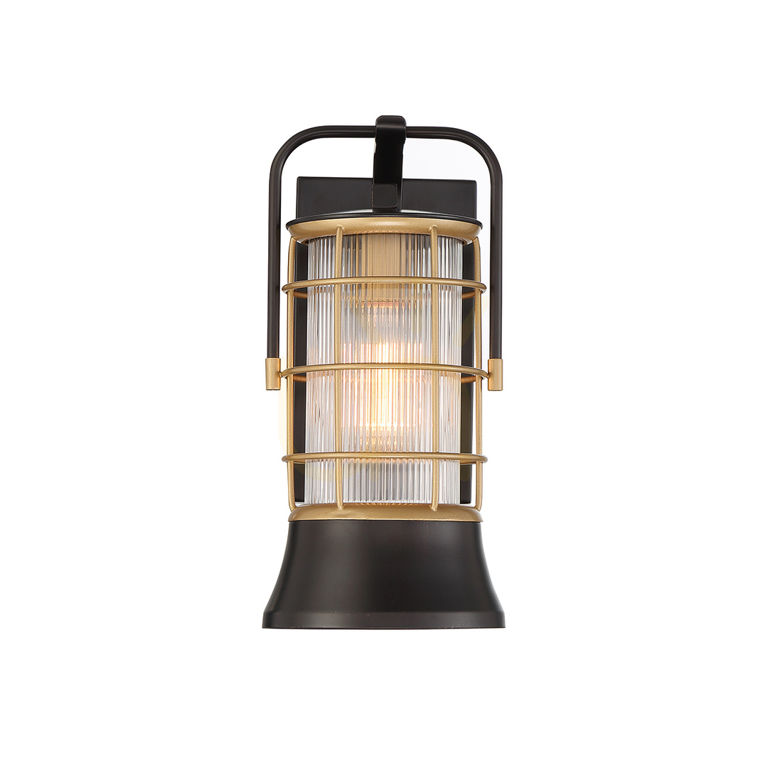 Vedere Lanternă mică de perete RIVAMAR - 1 sursă de lumină - maro și auriu QUINTIESSE Lanternă mică de perete RIVAMAR - 1 sursă de lumină - maro și auriu QUINTIESSE