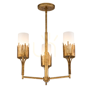 Candelabru Quintiesse Sawgrass 3×E14, foiță de aur cu patină, Ø50,8 cm small 1