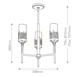 Candelabru Quintiesse Sawgrass 3×E14, foiță de aur cu patină, Ø50,8 cm small 2