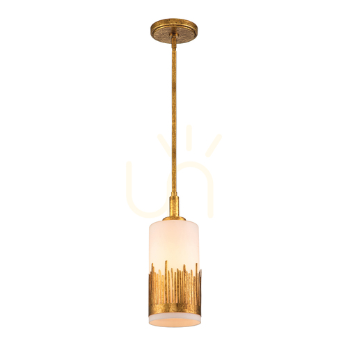 Verifica Lampă suspendată Quintiesse Sawgrass 1 sursă de lumină aur fulg