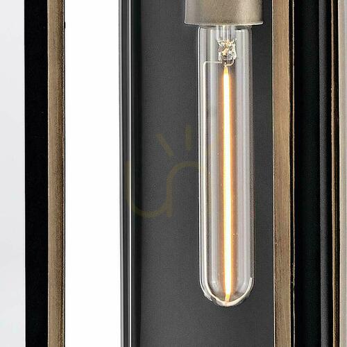 Verifica Felinar de perete exterior SHAW 2 x E27 IP44, negru cu accente de bronz lustruit – Hinkley / Quintiesse