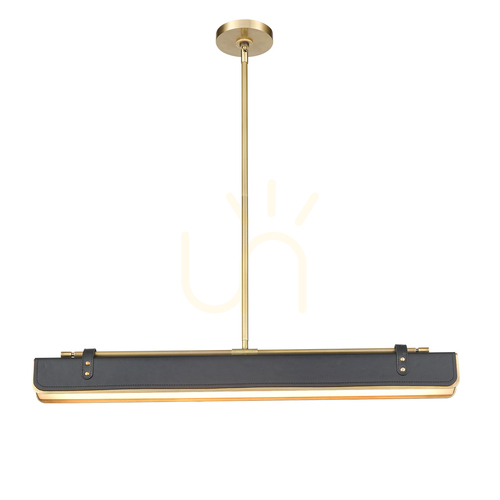 Verifica Valise LED lampă insulă - alamă Vintage, piele QUINTIESSE