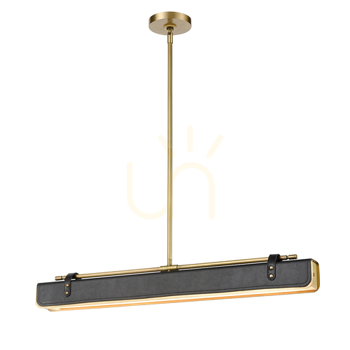 Verifica Valise LED lampă insulă - alamă Vintage, piele QUINTIESSE