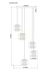 Lampă suspendată Zuma Line SOLIX DU32201A/5L negru 5xE27 small 1