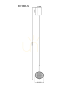 Lampă suspendată Zuma Line GALATEA DU31350/6.5W aurie 1xLED small 1