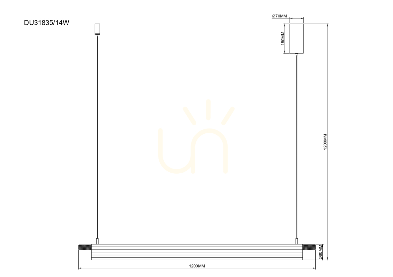 Vedere Lampă suspendată Zuma Line ARCUS DU31835/14W auriu 1xLED Lampă suspendată Zuma Line ARCUS DU31835/14W auriu 1xLED