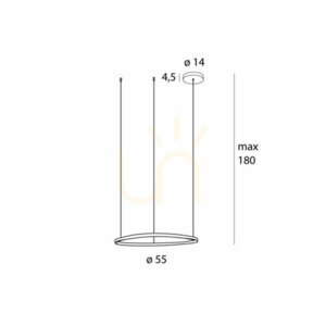 Lustră suspendată LED Max Light Cayenne 55 cm cupru periat 2964 small 2
