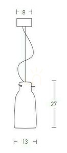 Pendul Zambelis din argilă bej, 1x E27, 13 cm small 1
