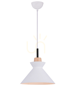 Lampă suspendată Zambelis alb mat 1xE27 metal lemn 25 cm small 2