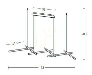 Lampă suspendată LED Zambelis negru mat 85W 3000K 163 cm small 1