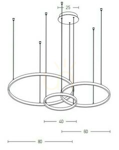 Lampă suspendată cu LED Zambelis 136W 3000K aur mat alb opal 40-60-80 cm small 1