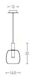 Pendul LED Zambelis aur mat sticlă transparentă 3000K 5W 14,5 cm small 1