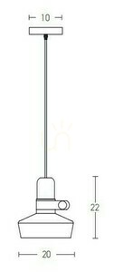 Lampa suspendata Zambelis alba metal piele lemn E27 20 cm small 1