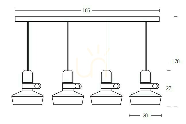 Vedere Pendant Zambelis 4xE27 alb mat metal piele lemn 105 cm Pendant Zambelis 4xE27 alb mat metal piele lemn 105 cm