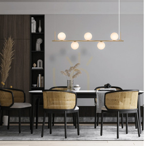 Lustră suspendată liniară Zambelis 1998 auriu mat 5×E14 sticlă opal small 0