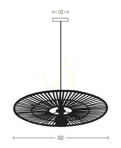 Verifica Lampă suspendată Zambelis Bamboo negru bambus natural E27 60 cm