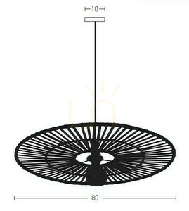 Pendul Zambelis alb bambus natural metal E27 80 cm small 1