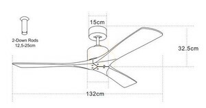 Pendul ventilator Zambelis crom mat lemn natural 132 cm ip20 small 1