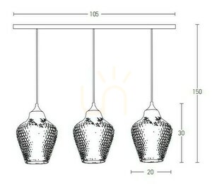 Lampa suspendata Zambelis 3xE27 sticla transparenta alamă antică 105 cm small 1