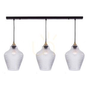 Lampa suspendata Zambelis 3xE27 sticla transparenta alamă antică 105 cm small 0