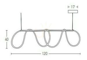 Suspensie LED Zambelis 60W 3000K Aur Mat small 2