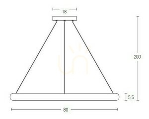 Pendul Zambelis aur mat periat 60W 3000K dimabil Ø80 cm aluminiu acrilic small 2