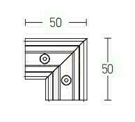 Conector de colț orizontal Zambelis 2085B-C2 pentru șină magnetică 48V, sandy black small 1