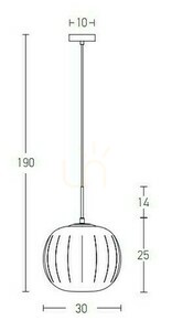 Pendant Zambelis aur mat sticlă opală E27 Ø30 cm 1 bec small 2