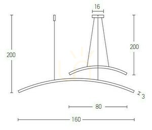 Pendul LED Zambelis negru mat 48W 3000K aluminiu acrilic dimmabil 80+160 cm small 2