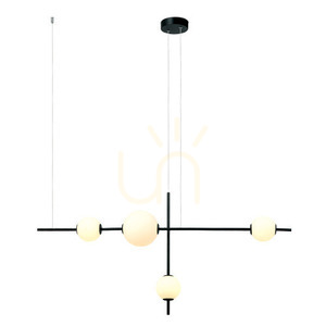 Lampă suspendată LED Zambelis 18W 3000K negru mat sticlă opală small 1