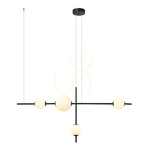 Lampă suspendată LED Zambelis 18W 3000K negru mat sticlă opală small 3