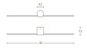Lampă de perete LED Zambelis negru aluminiu 6W 3000K IP44 small 1