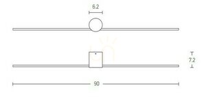 Aplică LED Zambelis neagră din aluminiu 13 W 3000 K IP44 90 cm small 2