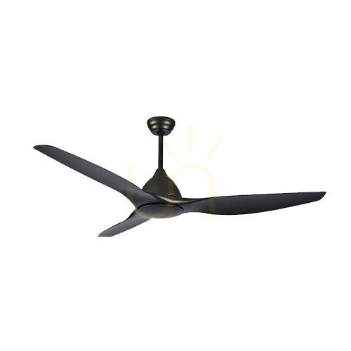Vedere Plafon cu ventilator Zambelis negru mat 70W telecomandă 163 cm Plafon cu ventilator Zambelis negru mat 70W telecomandă 163 cm