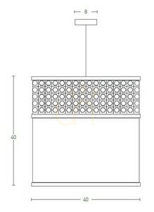 Pendul Zambelis din burlap bej, E27, 40 cm small 2